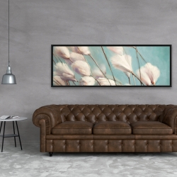 Framed 20 x 60 - Cotton grass flowers in the wind