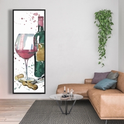 Framed 20 x 60 - Bottle of red wine