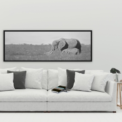 Encadré 20 x 60 - éléphants dans la savane