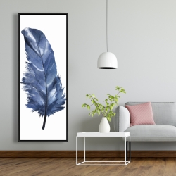 Encadré 20 x 60 - Plume bleue