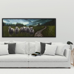 Framed 20 x 60 - Sheep in the countryside