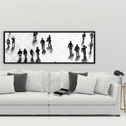 Framed 20 x 60 - Overhead view of people on the street