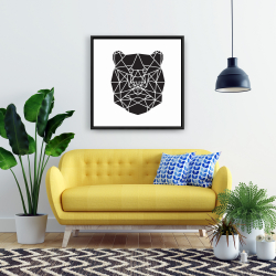 Framed 24 x 24 - Geometric bear head