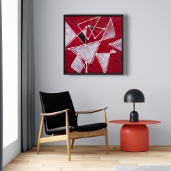 Encadré 24 x 24 - Triangles blancs sur fond rouge