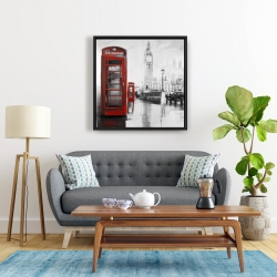 Encadré 24 x 24 - Cabine téléphonique rouge et le big ben