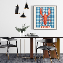 Framed 24 x 24 - Lobster on table