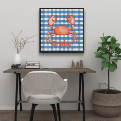 Framed 24 x 24 - Crab on table