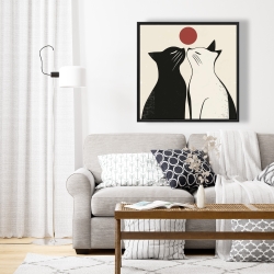 Framed 24 x 24 - Two cats