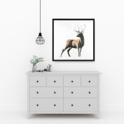 Framed 24 x 24 - Abstract deer