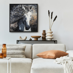 Framed 24 x 24 - Front wild horse