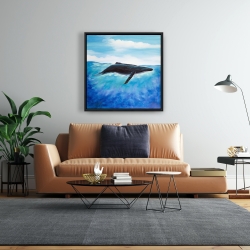 Framed 24 x 24 - Blue whale