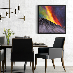 Framed 24 x 24 - Aurora borealis in the mountain