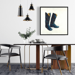 Framed 24 x 24 - Leather cowboy boots