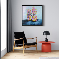 Encadré 24 x 24 - Ananas amusants avec lunettes de soleil