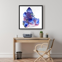 Framed 24 x 24 - Blue and purple quartz cristal