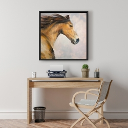 Framed 24 x 24 - Proud steed with his mane in the wind