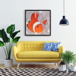 Framed 24 x 24 - Clownfish under the sea