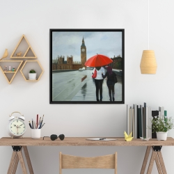 Encadré 24 x 24 - Britanniques sous un parapluie devant le big ben