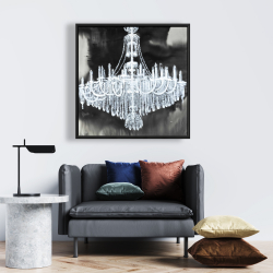 Framed 24 x 24 - Glam chandelier