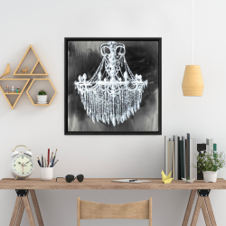Framed 24 x 24 - Big glam chandelier