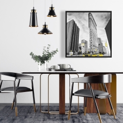 Framed 24 x 24 - Outline of flatiron building to new-york