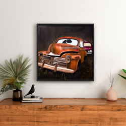 Framed 24 x 24 - Old car crash