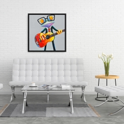 Framed 24 x 24 - Funny frog playing guitar