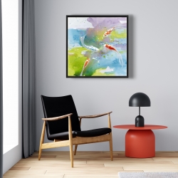 Encadré 24 x 24 - Poissons koï dans une eau colorée