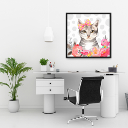 Framed 24 x 24 - Charming cat