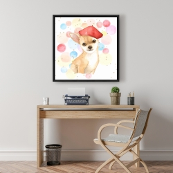 Framed 24 x 24 - Chihuahua dog artist
