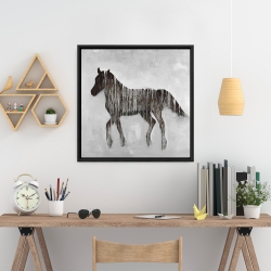 Framed 24 x 24 - Gambading abstract horse