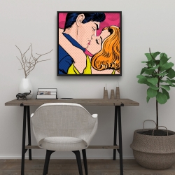 Framed 24 x 24 - Pop art style couple