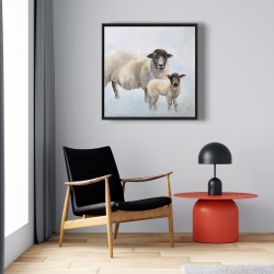 Framed 24 x 24 - Sheep and its baby