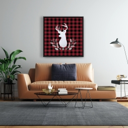 Framed 24 x 24 - Deer plaid