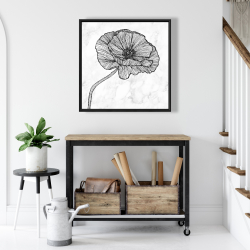 Framed 24 x 24 - Bright poppy flower