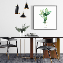 Framed 24 x 24 - Tied up basil leaves bundle - fr