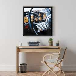 Framed 24 x 24 - Vintage car interior