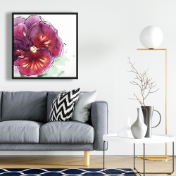 Encadré 24 x 24 - Orchidée floraison avec des pétales ondulés