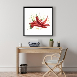 Framed 24 x 24 - Red hot peppers