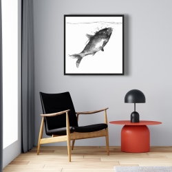 Framed 24 x 24 - Happy swimming fish