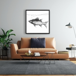 Framed 24 x 24 - Swimming fish