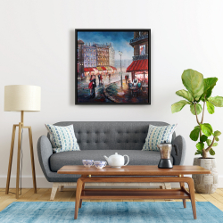 Framed 24 x 24 - Couple kissing in the street