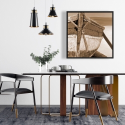 Framed 24 x 24 - Tied up rowing boat