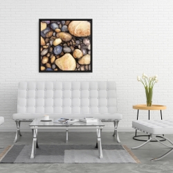 Framed 24 x 24 - Small pebbles