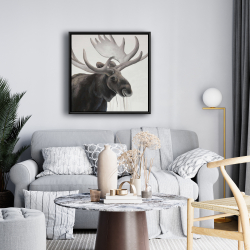 Framed 24 x 24 - Rustic moose