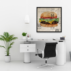 Encadré 24 x 24 - Cheeseburger tout garnis style vintage