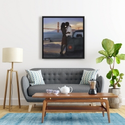 Framed 24 x 24 - A loving couple in san francisco