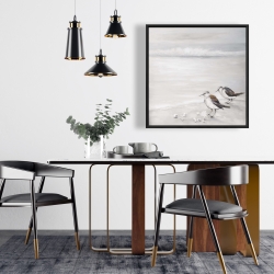 Framed 24 x 24 - Two sandpipiers birds