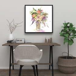 Framed 24 x 24 - Romantic bouquet