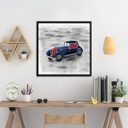 Encadré 24 x 24 - Jouet de voiture vintage bleu